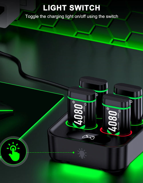 Load image into Gallery viewer, Xbox Controller Battery Pack for Xbox One/Xbox Series X|S, 6PCS 4080Mah Xbox Rechargeable Battery Packs &amp; Xbox Charger Station for Xbox One/One S/One X/One Elite
