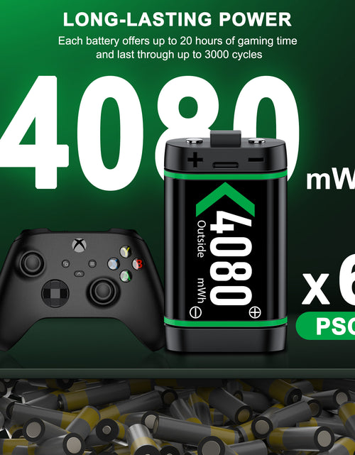 Load image into Gallery viewer, Xbox Controller Battery Pack for Xbox One/Xbox Series X|S, 6PCS 4080Mah Xbox Rechargeable Battery Packs &amp; Xbox Charger Station for Xbox One/One S/One X/One Elite
