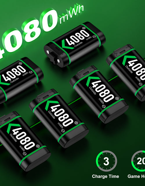 Load image into Gallery viewer, Xbox Controller Battery Pack for Xbox One/Xbox Series X|S, 6PCS 4080Mah Xbox Rechargeable Battery Packs &amp; Xbox Charger Station for Xbox One/One S/One X/One Elite

