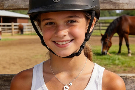 Horse Gifts for Girls, a Necklace for Kids Stainless Steel Horse Jewelry for Girls Horse Necklace Horse Gifts for Girls Circle Hollow Horse Pendant Necklace