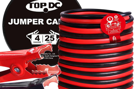 Jumper Cables 4 Gauge 25 Feet Heavy Duty Booster Cables with Carry Bag (4AWG X 25Ft)