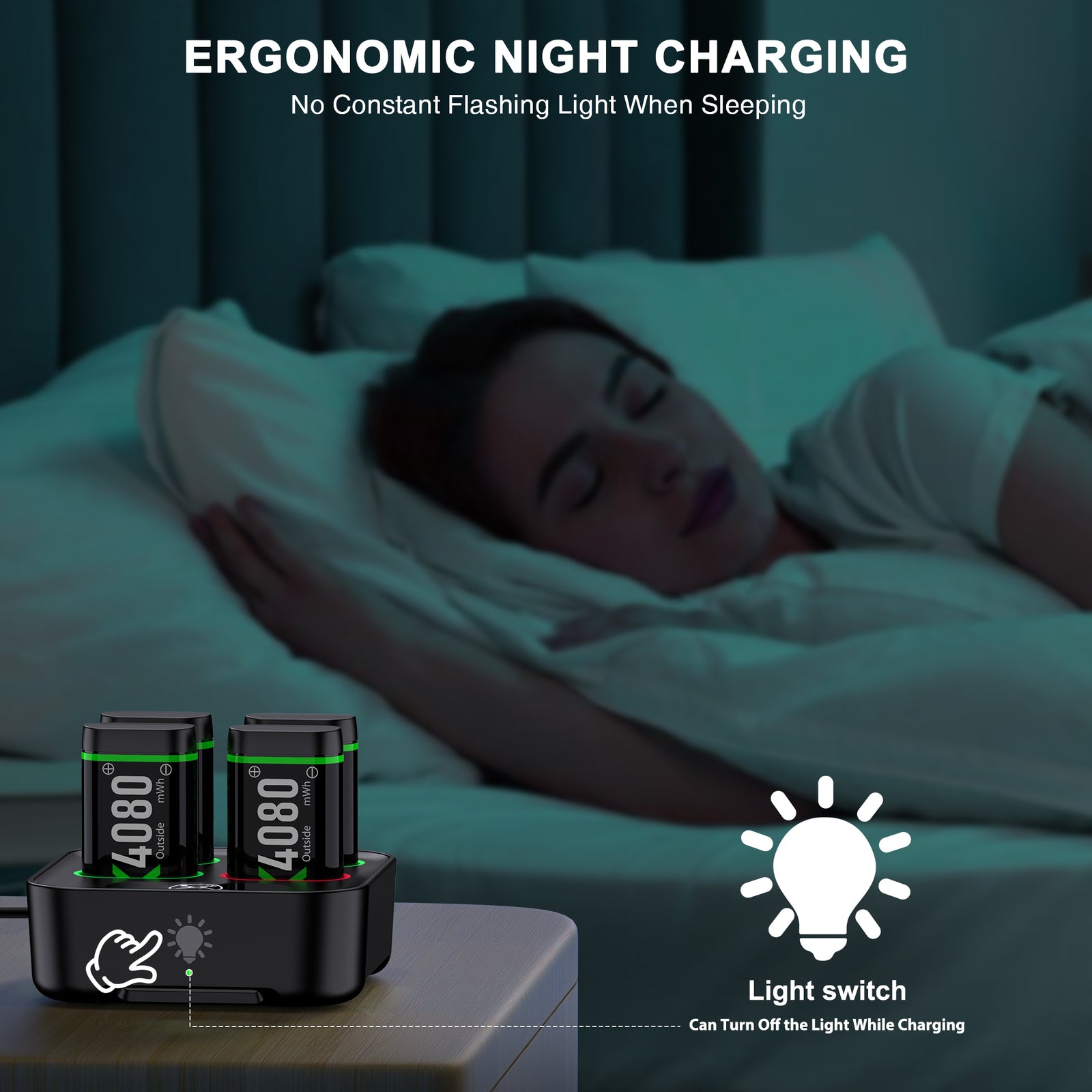 Xbox Controller Battery Pack for Xbox One/Xbox Series X|S, 6PCS 4080Mah Xbox Rechargeable Battery Packs & Xbox Charger Station for Xbox One/One S/One X/One Elite